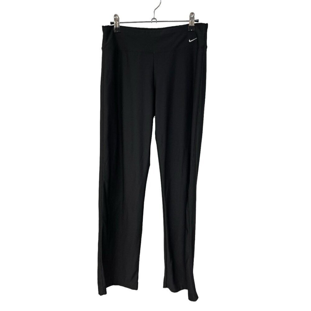 NIKE DRI-FIT SIZE S WOMEN'S BLACK SOLID YOGA PANTS ACTIVEWEAR PANTS Elastic